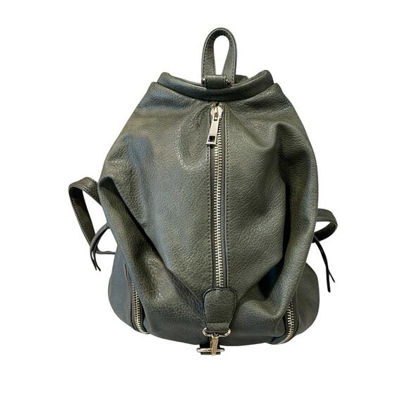 Sondra Roberts Squared Pebbled Green Backpack Bag Purse Casual Vegan Leather EUC - Picture 2 of 12